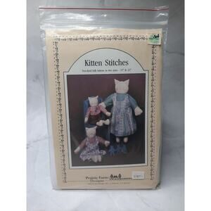Prairie Farm Designs Kitten Stitches Tea Dyed Kitten Doll Patterns 15" and 22"